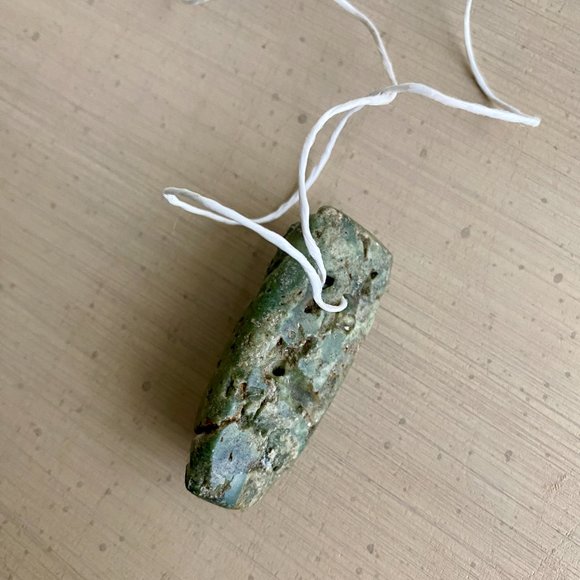 Vintage Handcarved Green Stone Talisman Pendant - Picture 7 of 13